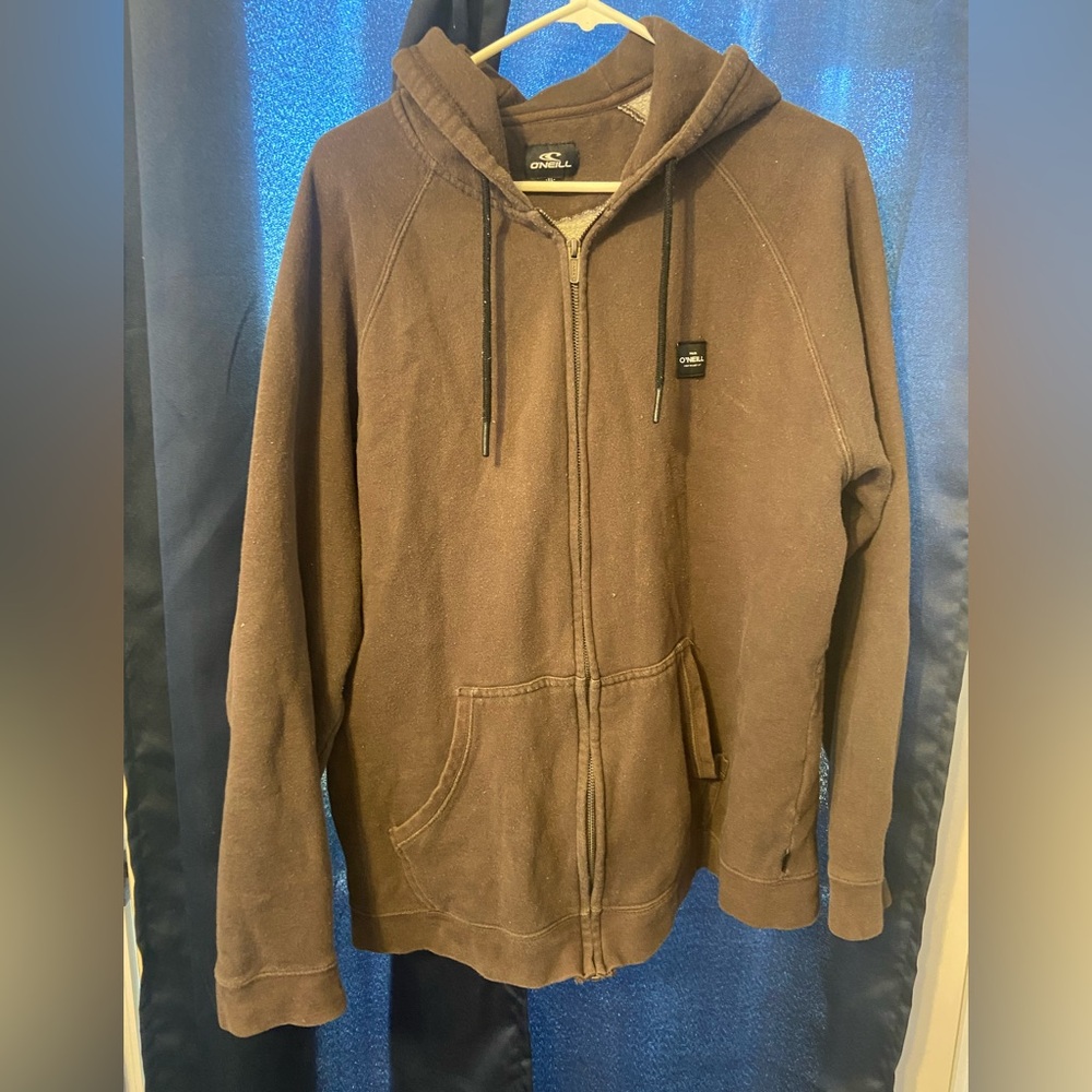 O'Neill Men's Zip-Up Brown Sweater
